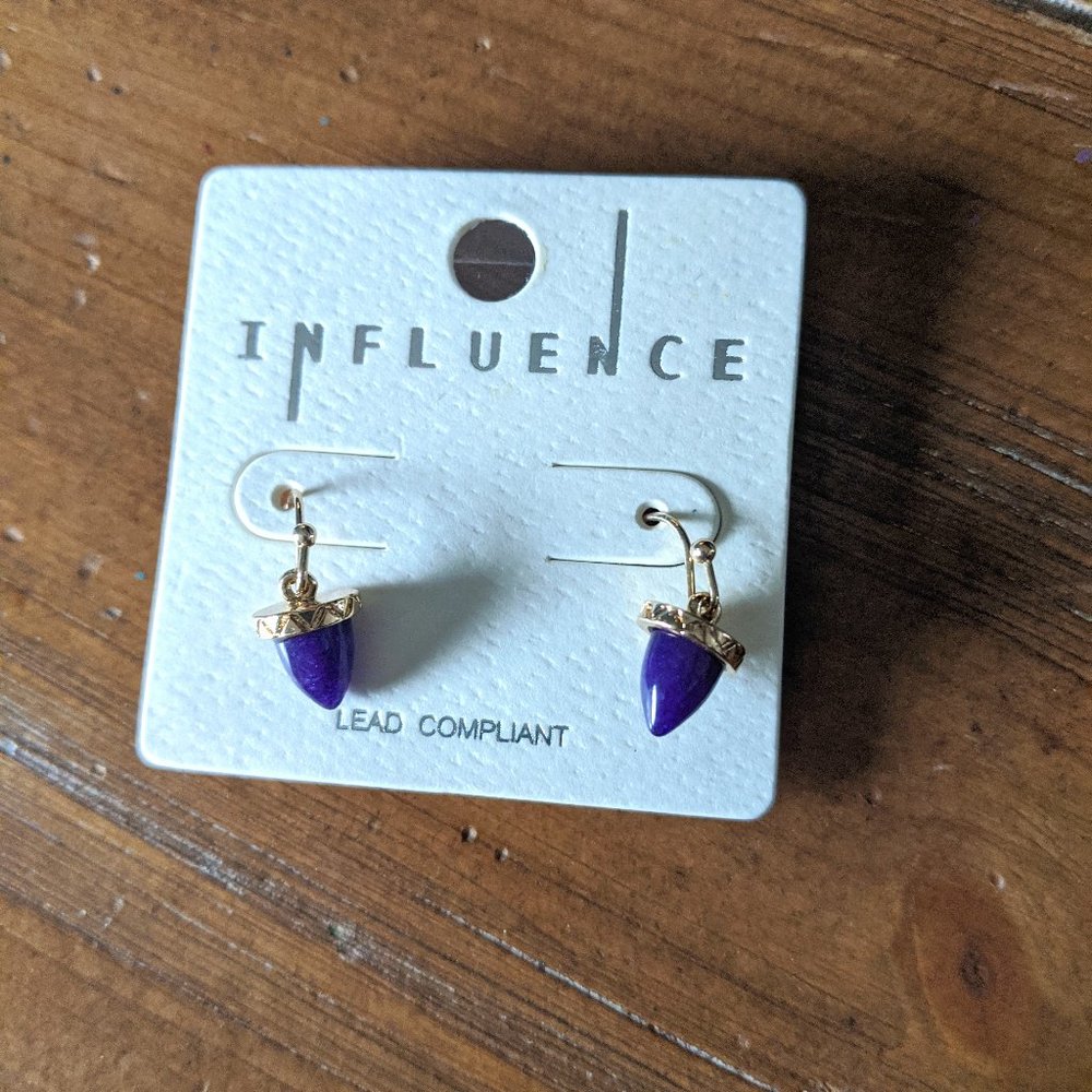 Blue and Purple Drop Earrings